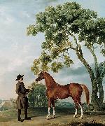 George Stubbs Lord Grosvenors Arabian Stallion with a Groom oil painting reproduction